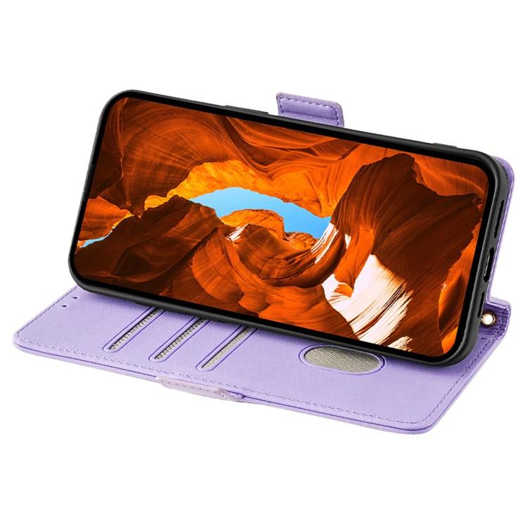 Funda de cuero con cadena cruzada para Samsung Galaxy S25+ 5G (morada)