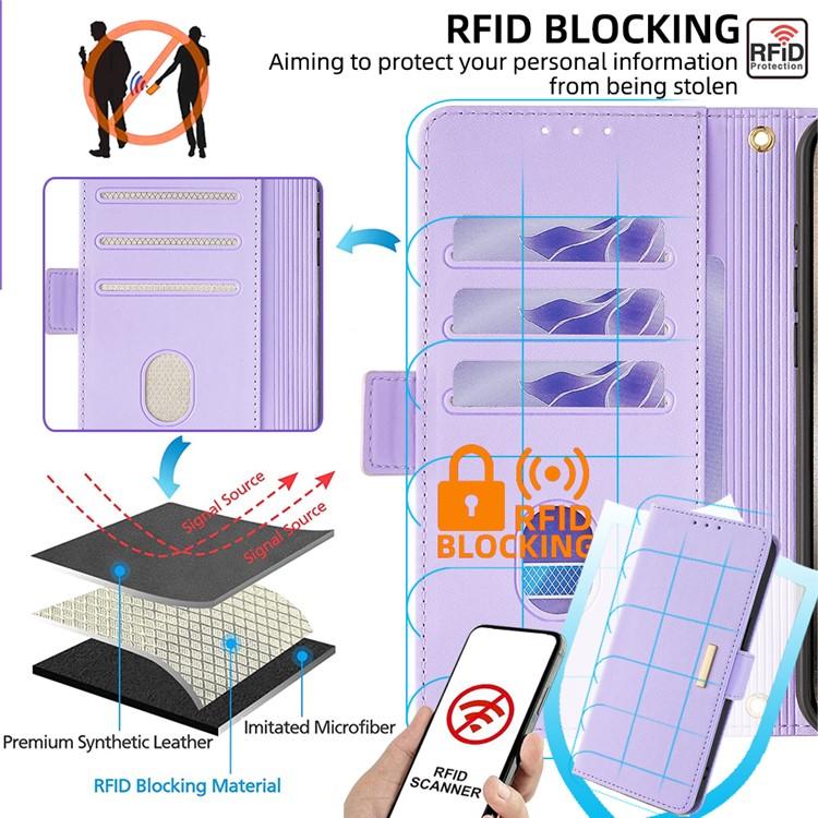 Funda de cuero con cadena cruzada para Samsung Galaxy S25+ 5G (morada)