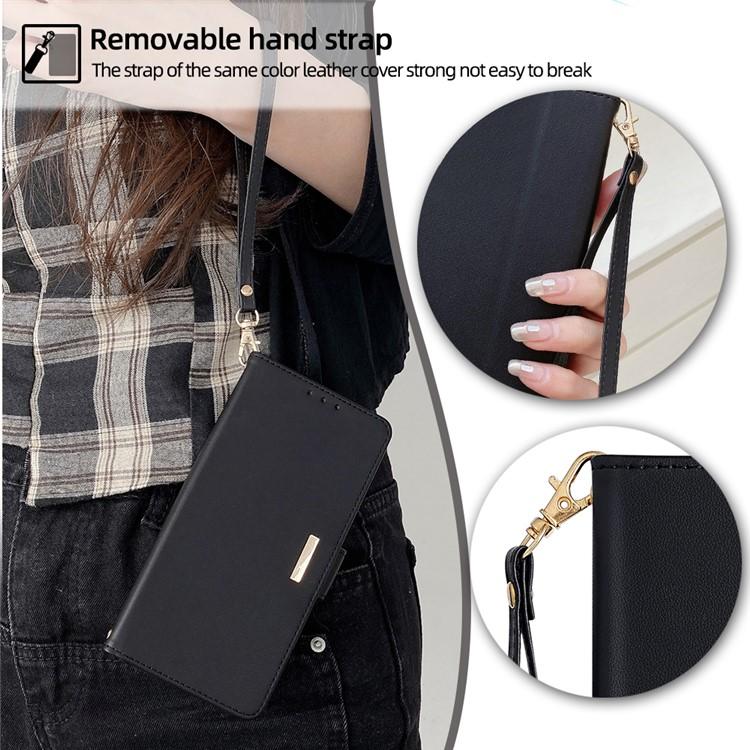 Funda de cuero con cadena cruzada para Samsung Galaxy Xcover 7 Pro 5G (negra)