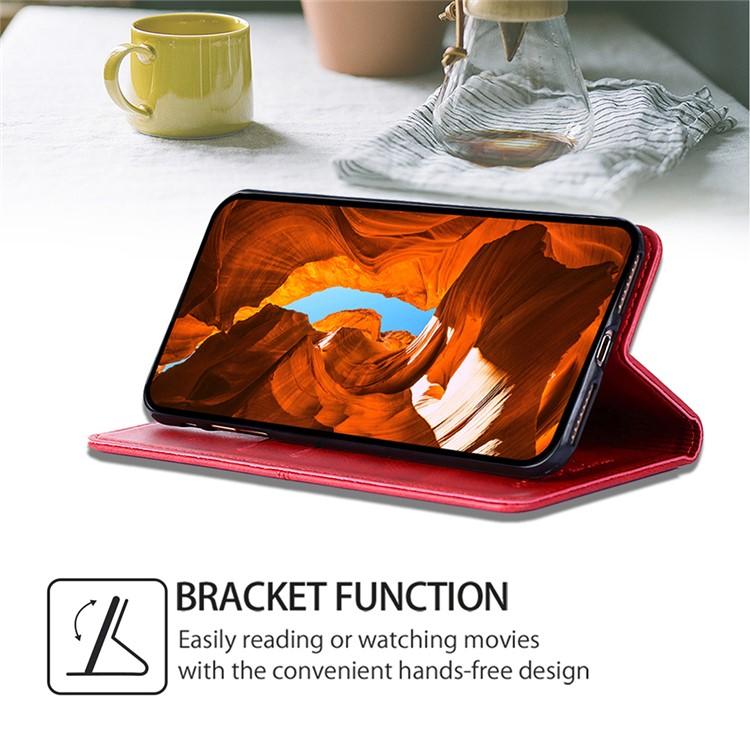 Funda magnética de cuero con textura de vaca para Samsung Galaxy S25 5G (roja)