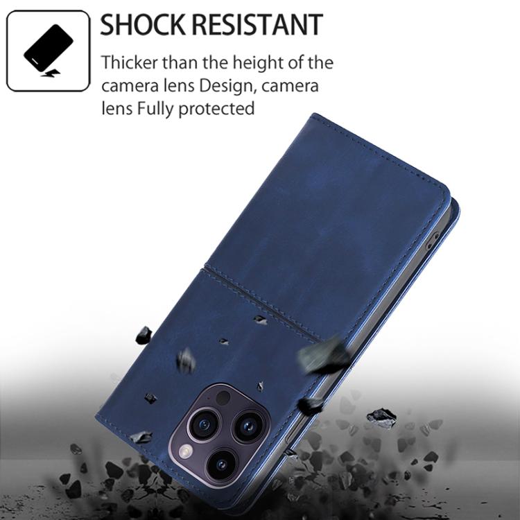 Funda de cuero magnético con textura de vaca para Samsung Galaxy S25 Ultra 5G (azul)