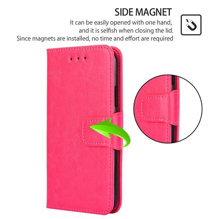Funda de cuero con textura de cristal para Samsung Galaxy S25 5G (rosa y rojo)