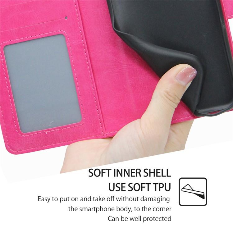 Funda de cuero con textura de cristal para Samsung Galaxy S25 5G (rosa y rojo)