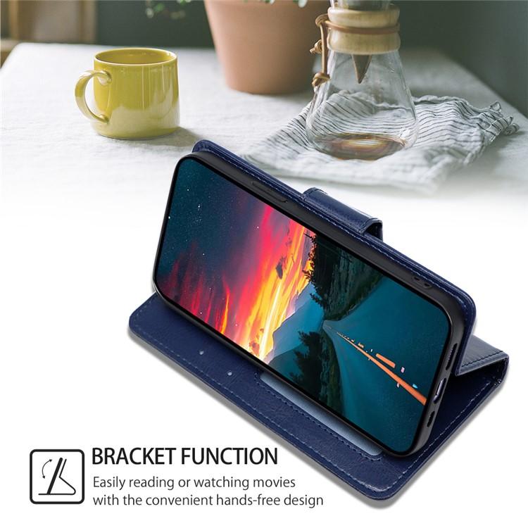 Funda de cuero con textura de cristal para Samsung Galaxy S25 5G (azul rey)