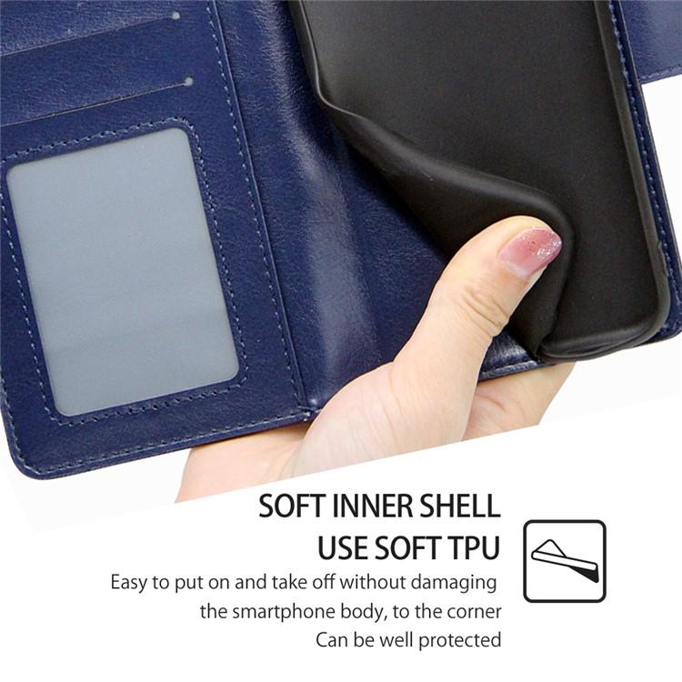Funda de cuero con textura de cristal para Samsung Galaxy S25 5G (azul rey)