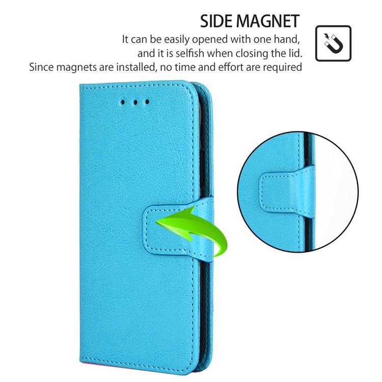 Funda de cuero con textura de cristal para Samsung Galaxy S25+ 5G (azul cielo)
