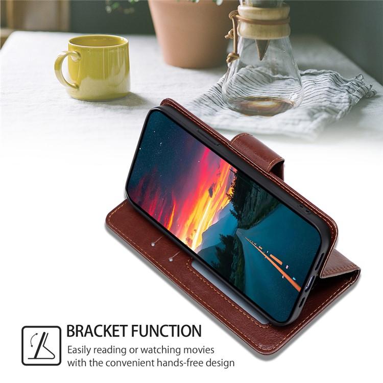 Funda de cuero con textura de cristal para Samsung Galaxy S25+ 5G (marrón)