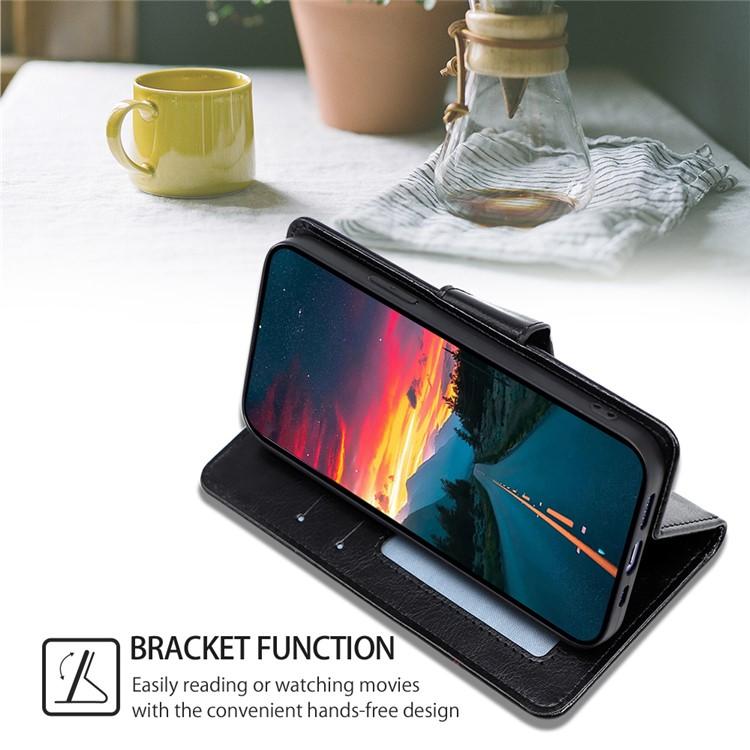 Funda de cuero con textura de cristal para Samsung Galaxy S25 Ultra 5G (negra)