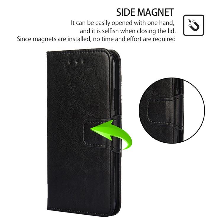 Funda de cuero con textura de cristal para Samsung Galaxy S25 Ultra 5G (negra)