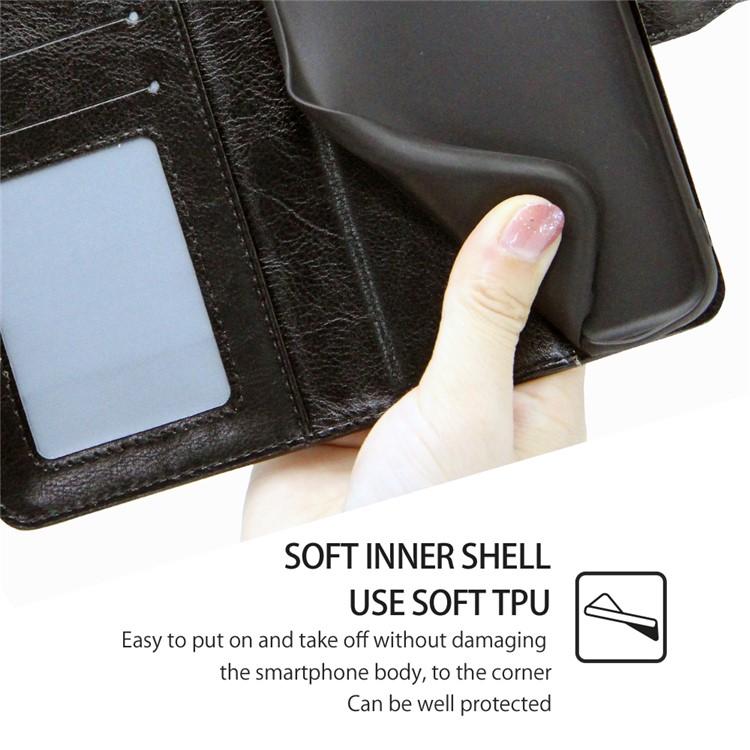 Funda de cuero con textura de cristal para Samsung Galaxy S25 Ultra 5G (negra)