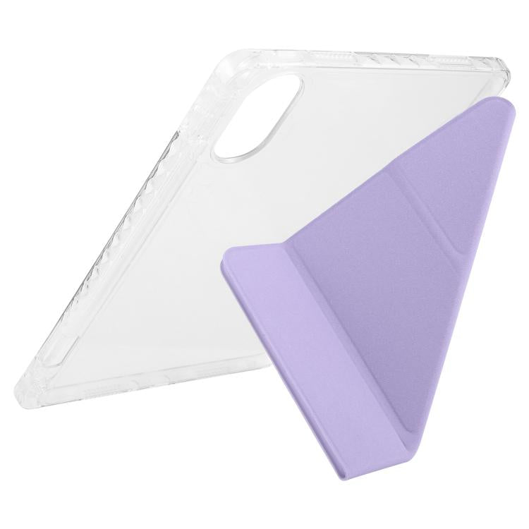 Funda de cuero acrílico transparente deformable para Redmi Pad SE 11 2025/Pad 2 (morado)