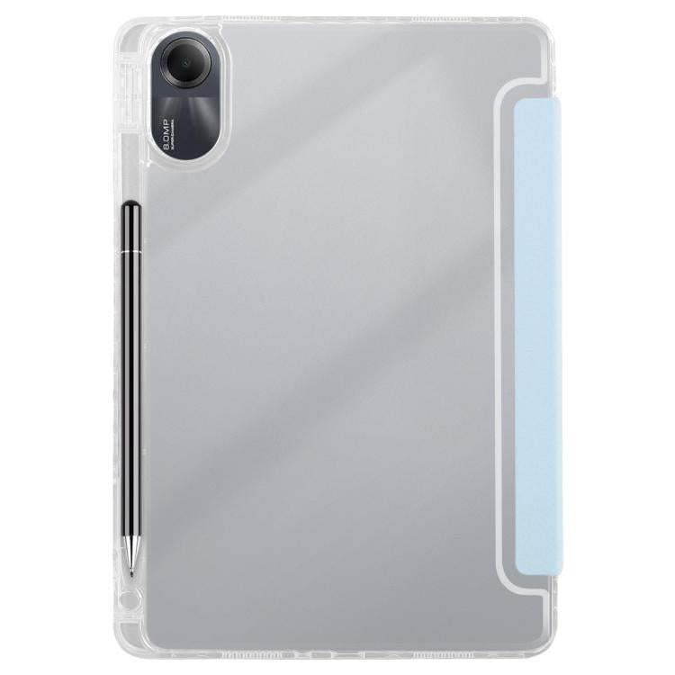 Funda de cuero acrílico transparente deformable para Redmi Pad SE 11 2025/Pad 2 (azul hielo)