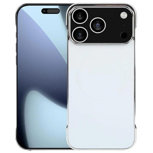 Funda de PC MagSafe antirreflejos, esmerilada, sin marco y galvanizada para iPhone 17 Pro Max (blanco plateado)