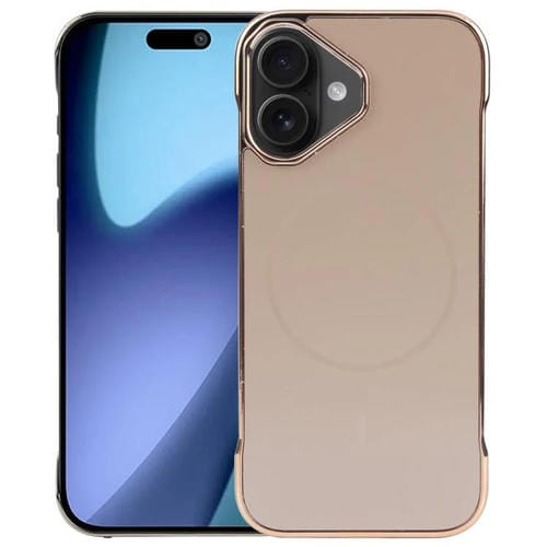 Funda de PC MagSafe antirreflejos, esmerilada, sin marco y galvanizada para iPhone 17 (dorado desierto)