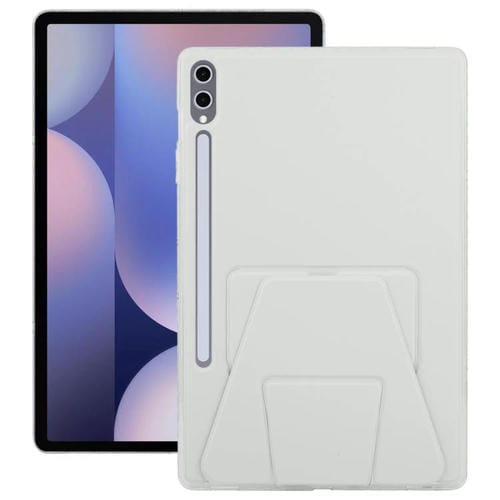 Funda plegable con soporte magnético y parte trasera de cuero acrílico para Samsung Galaxy Tab S10+/S9+ (gris)
