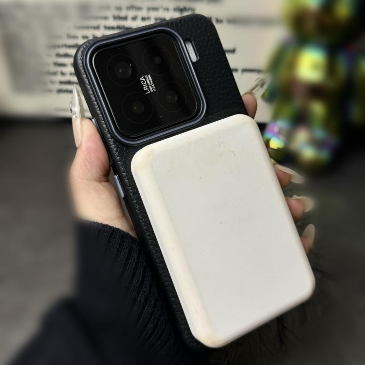 Funda de TPU con diseño de círculo fino MagSafe Litchi Grain para Xiaomi 14 Pro (azul claro)