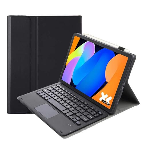 Funda ultrafina de cuero con teclado Bluetooth desmontable y panel táctil para Lenovo Xiaoxin Pad de 11 pulgadas (2025 AM31-A) (negro)