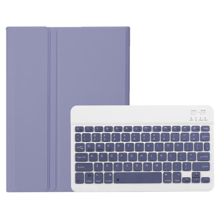 Funda de cuero ultrafina con teclado Bluetooth desmontable para Lenovo Xiaoxin Pad de 11 pulgadas (2025 AM31) (blanco lavanda)