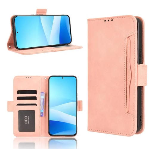 Funda de piel con textura de becerro y ranuras para tarjetas para Meizu Note 16 Pro 5G (rosa)