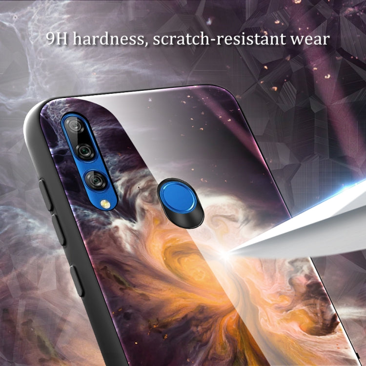 Para Huawei Y9 Prime (2019) / P Smart Z Funda protectora de vidrio con patrón de mármol (DL01)