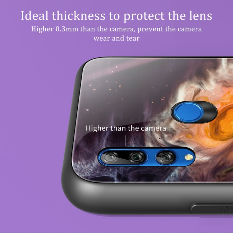 Para Huawei Y9 Prime (2019) / P Smart Z Funda protectora de vidrio con patrón de mármol (DL01)