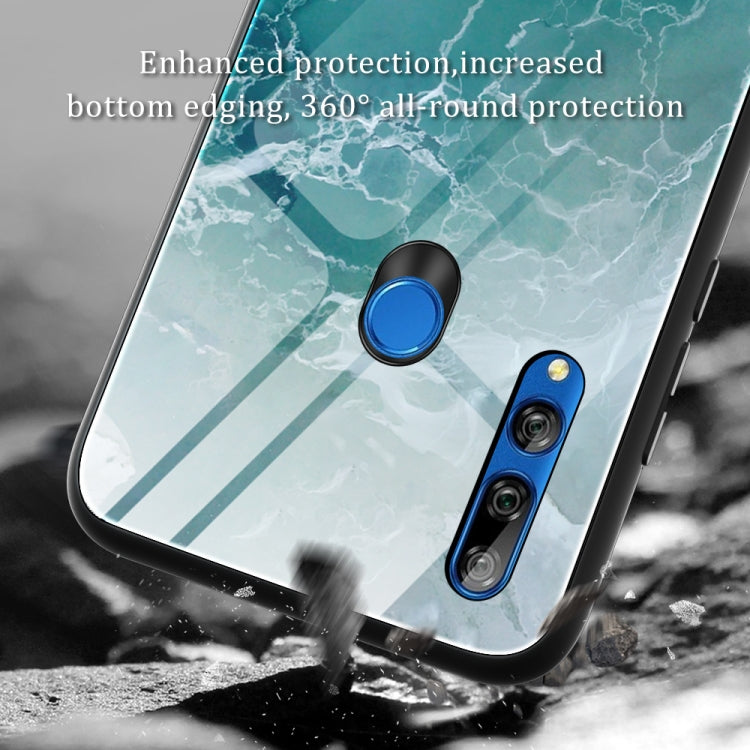 Para Huawei Y9 Prime (2019) / P Smart Z Funda protectora de vidrio con patrón de mármol (DL01)
