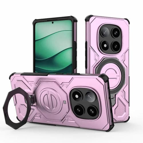 Funda magnética de TPU y PC MagSafe de color sólido para Redmi Note 14 Pro 5G J-20 (rosa)