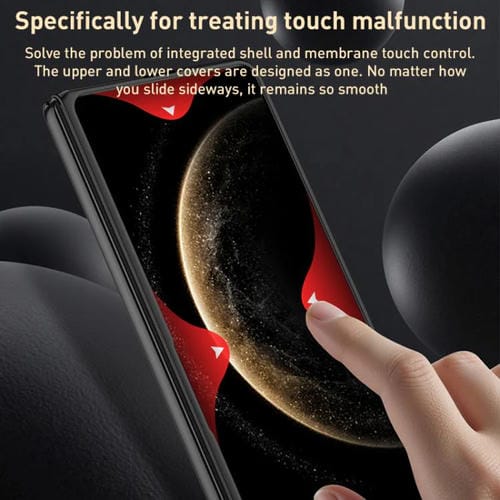 Funda plegable ultrafina con textura sedosa integrada GKK para Huawei Mate X6 (negro y dorado)