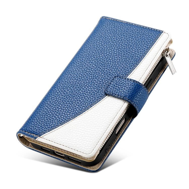 Funda de cuero con cremallera para Redmi Note 12 Pro+ Global / Note 12 Explorer, con costuras, múltiples tarjetas y correa corta (azul oscuro)