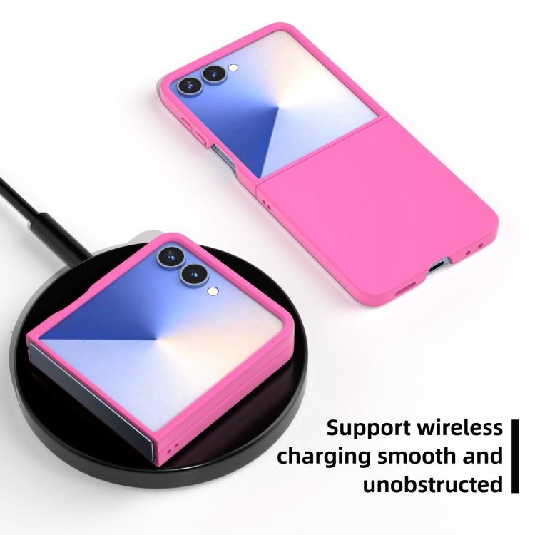 Funda de PC con pintura en aerosol Kalebol de color sólido para Samsung Galaxy Z Flip7 (blanca)