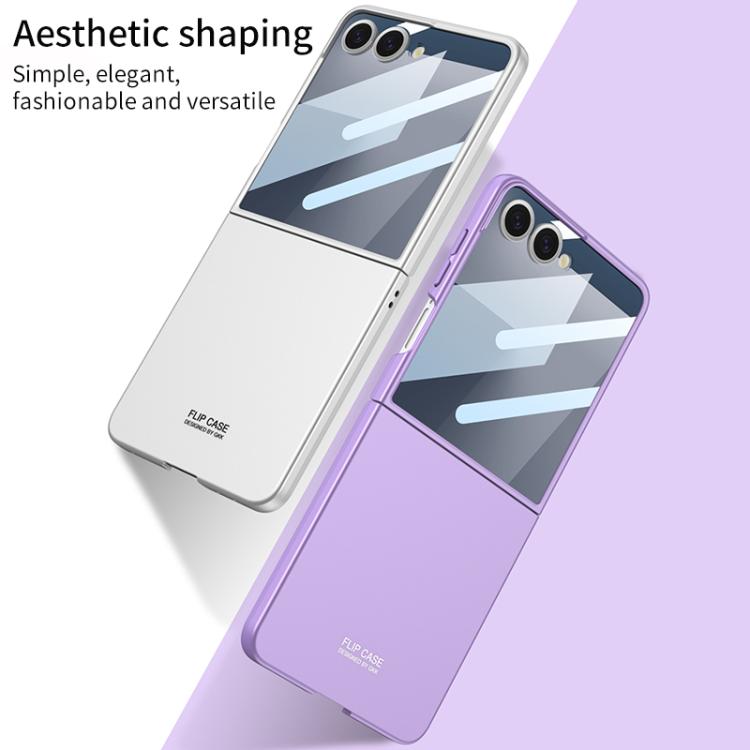 Funda ultrafina de cobertura total integrada GKK para Samsung Galaxy Z Flip7 5G (gris titanio)