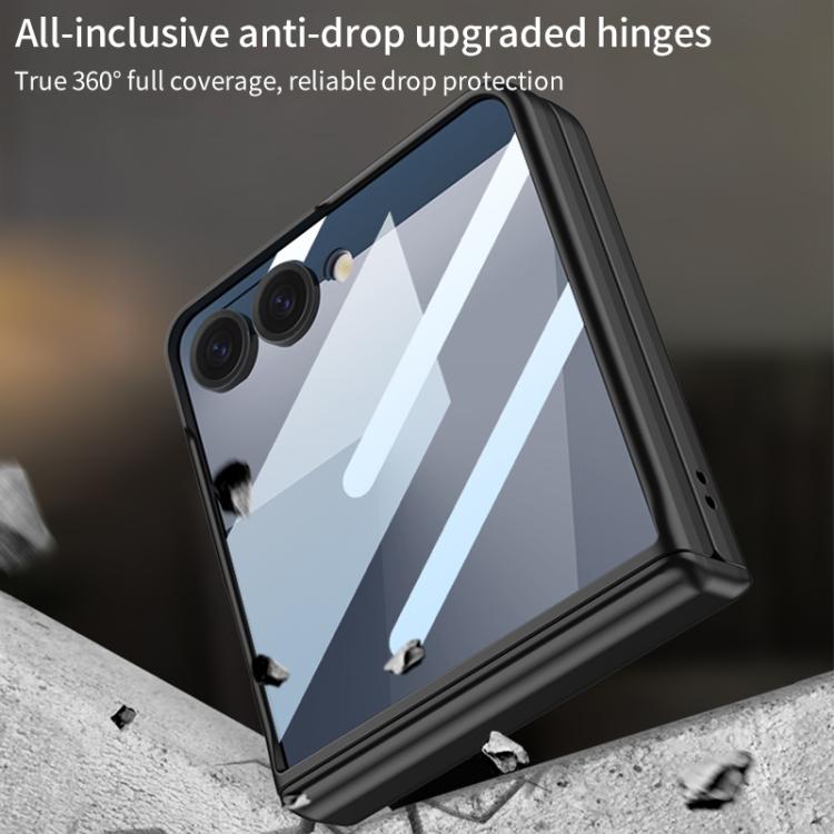 Funda con tapa magnética de cobertura total para Samsung Galaxy Z Flip7 5G con película HD integrada GKK (verde)