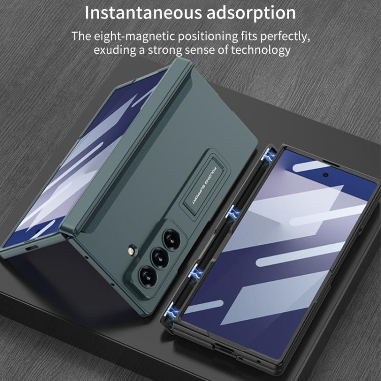 Funda plegable magnética con película HD integrada GKK para Samsung Galaxy Z Fold7 5G (gris titanio)
