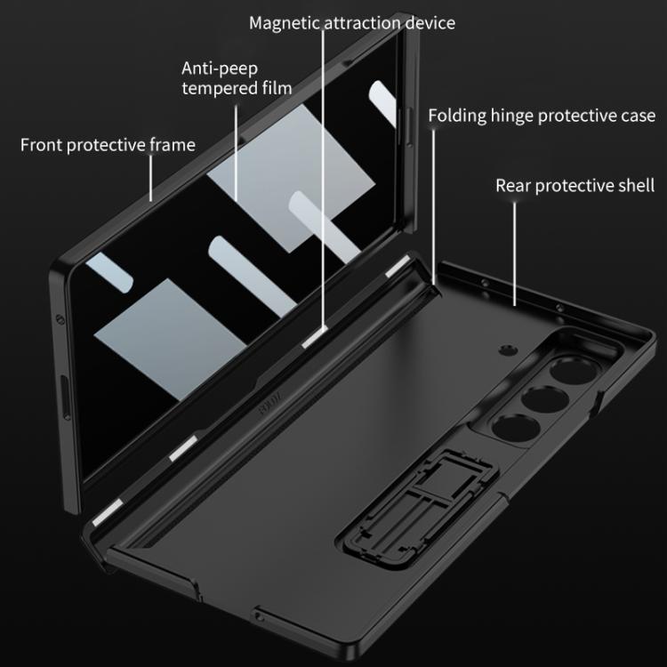 Funda plegable magnética con película de privacidad integrada GKK para Samsung Galaxy Z Fold7 5G (verde)