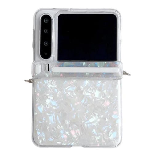 Funda con textura perlada y hebilla lateral para Huawei Pura X (beige)