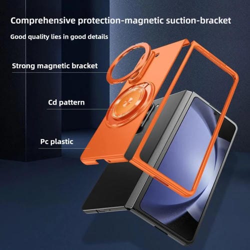 Funda para Samsung Galaxy Z Fold5 con soporte giratorio MagSafe Kalebol para PC (naranja)