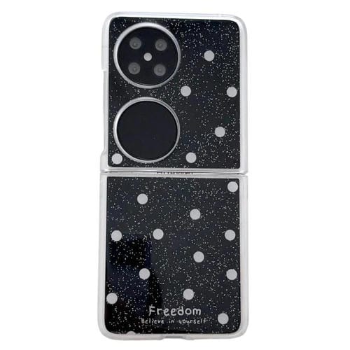 Funda para Huawei P50 Pocket con diseño de puntos brillantes (negra)