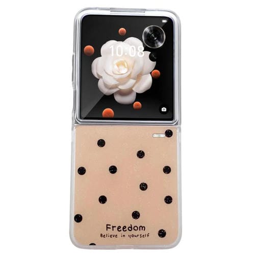 Funda para teléfono con purpurina y puntos para Honor Magic V Flip (dorada)