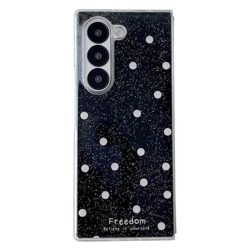 Funda para Samsung Galaxy Z Fold5 con diseño de puntos brillantes (negra)