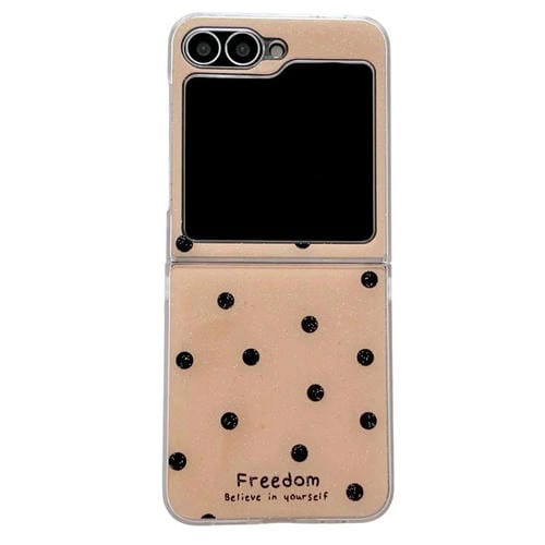 Funda para Samsung Galaxy Z Flip5 con diseño de puntos brillantes (dorada)