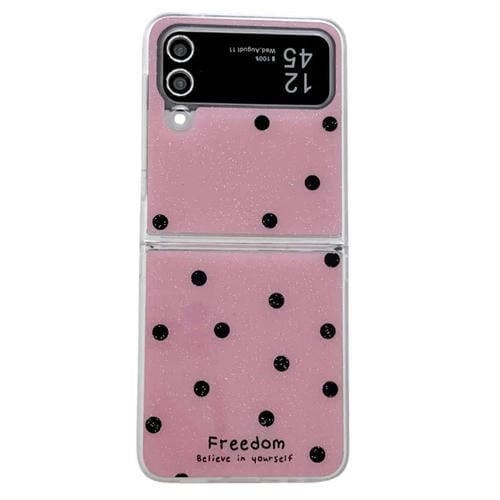 Funda para Samsung Galaxy Z Flip3 5G con diseño de puntos brillantes (rosa y rojo)