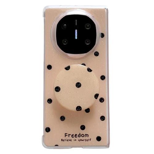 Funda con soporte para Huawei Mate X6 con diseño de puntos brillantes (dorada)