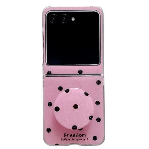 Funda con estampado de puntos brillantes para Motorola Razr 60 (rosa y rojo)