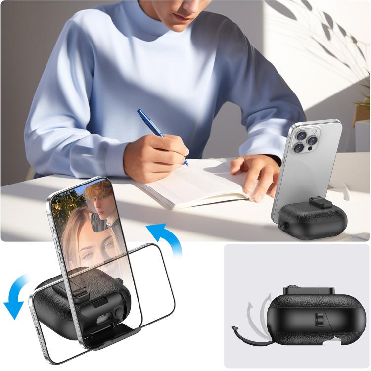 Funda de cuero con textura para auriculares inalámbricos Samsung Galaxy Buds3/Buds3 Pro, con gancho y soporte (rosa)