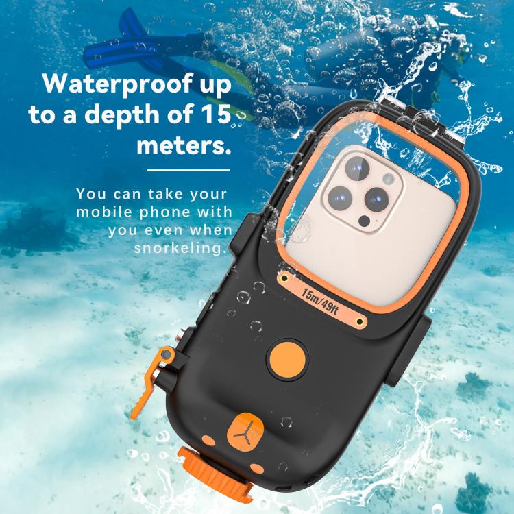 Estuche de buceo RedPepper resistente al agua hasta 15 m para iPhone, Samsung, Vivo, Huawei y Xiaomi (negro)