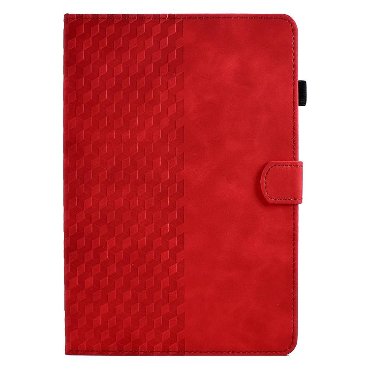 Funda de cuero con relieve rombos para Xiaomi Redmi Pad 2 (roja)