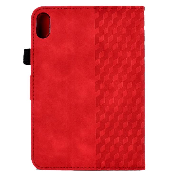 Funda de cuero con relieve rombos para Xiaomi Redmi Pad 2 (roja)