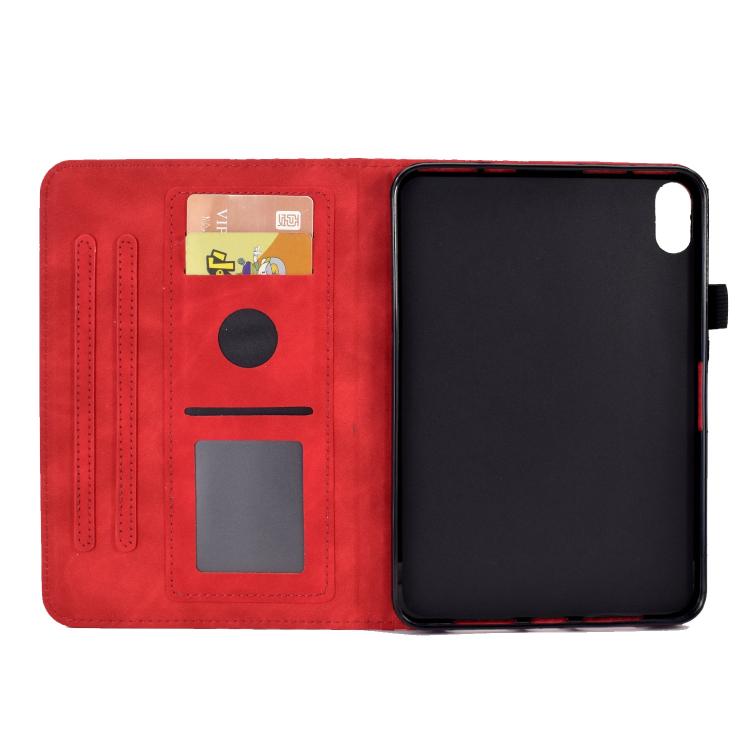 Funda de cuero con relieve rombos para Xiaomi Redmi Pad 2 (roja)