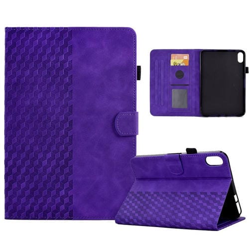 Funda de cuero con relieve de rombos para Xiaomi Redmi Pad 2 (morado)