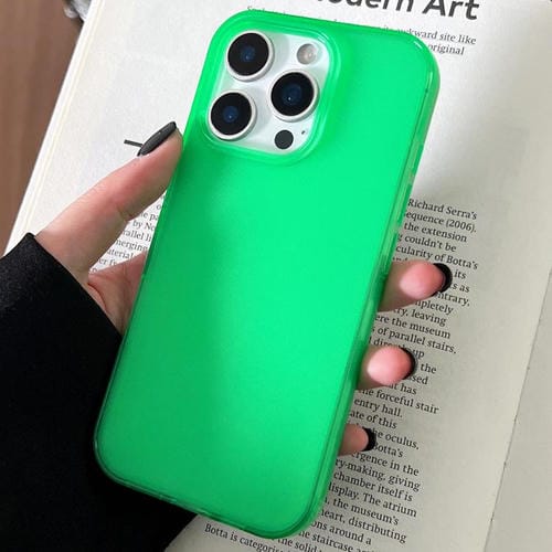 Funda de TPU transparente y cómoda para iPhone 16 Pro Max (verde)